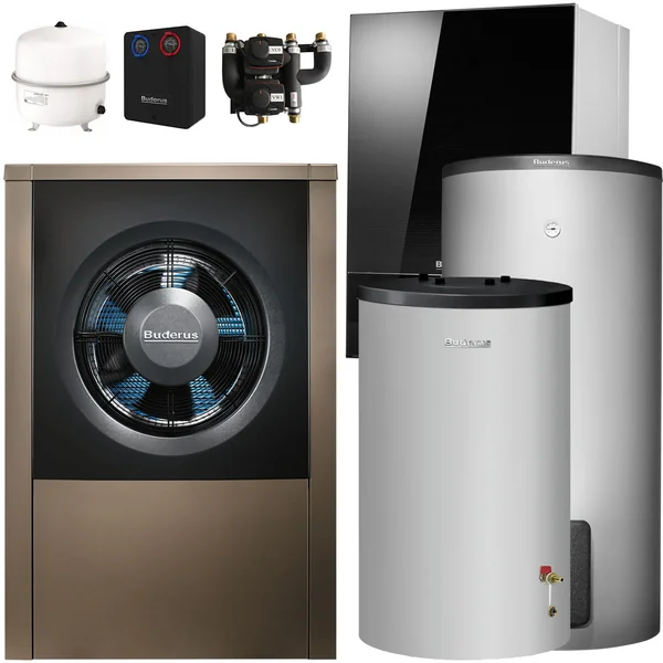 Buderus WLW196i-8 AR E Logaplus Wõrmepumpen-Paket mit Warmwasserspeicher SH290 RS-B + Pufferspeicher P120.5 S-B f³r Heizkreis - 7739616789