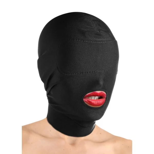 XR Brands - Offener Mund Maske mit gepolsterter Augenmaske - Schwarz